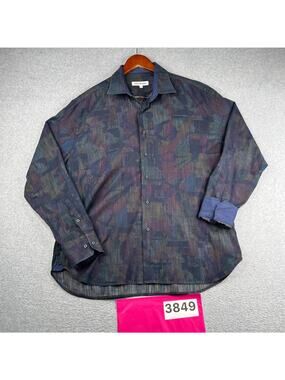 International Laundry Shirt Colorful Camouflage Button Up Long Sleeve Mens XL